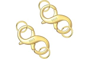 ALEXCRAFT fermoir bracelet, fermoir pour bracelet fermoirs bijoux argent 925 attaches en acier inoxydable collier bracelets boucles de connexion boucle de chaîne de homard fermoirs homard [2 pièces]