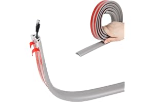 Btstil Floor Cable Cover Protector, Flexible Wire Cover, Self-Adhesive Small Cable Duct | Protect Cables & Prevent Trip Hazards | Ideal for Office, Home, Workshop, Warehouse, Garage (Grey, D30, 2m)