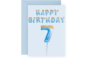 7-letnia kartka urodzinowa dla dziewczynki - różowa kartka urodzinowa 7-letnia dziewczynka - dla niej siódme urodziny - kartka na siódme urodziny dla wnuczki siostrzenicy - dostarczana z zabawnymi naklejkami - wyprodukowana w Wielkiej Brytanii przez Central 23