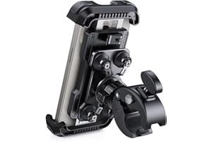 Lamicall Uchwyt na telefon dla motocykli[Podwójna antywstrząsowa]-Montaż na telefon do motocykla, uchwyt na telefon do roweru dla iPhone 16 15 14 13 12 Pro Max Plus Mini,Samsung,4,7-6,7” - Czarny