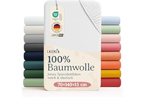 Laleni Jersey Spannbettlaken Baby - Oeko-TEX zertifiziertes 70x140 Bettlaken fr Kinderbett - Kinderbettwsche aus 100% Baumwolle in Wei