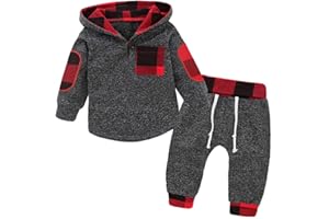 Borlai Borlai Bébé garçon fille Hoodie pantalons et tops tenues vêtements ensembles de mode beaux cadeaux Sweat Set, 0-36 mois, 2pcs