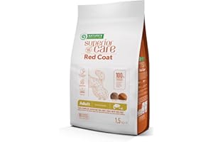 Nature's Protection Superior Care Red Coat Alimento Secco Senza Cereali per Cani Adulti di Taglia Piccola e Mini con Salmone Senza Macchie di Lacrimazione Ipoallergenico con Potenziatore Red Coat 1,5