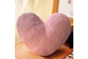 ODIWEN Cuscino decorativo Forma Di Cuore, Cuscino Decorativo per la Camera dei Bambini, Cuscino a Forma di Cuore, Cuscino in Peluche per Divano (Rosa)