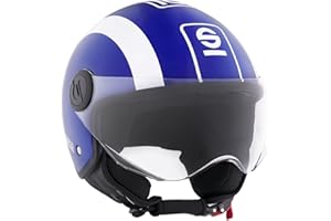 Sparco Riders SP601 Demi-Jet kask motocyklowy, do skutera ECE 22.06, z homologacją, kask Demi-Jet z wizjerem zapobiegającym zarysowaniom i wyzwalaniem mikrometrycznym