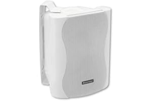 OMNITRONIC C-40 weiß 2x | Passives 2-Wege-Lautsprecherpaar mit Halterung, 4"-Tieftönern und 35 W RMS