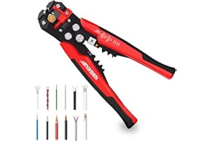 WISEUP Pelacables autoregulantes 20,3 cm para pelar cables automáticos 3 en 1 de 10 a 24 AWG (pelacables 3 en 1)