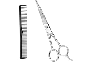 Hairdressing Scissors Hair Cutting Shears, Fcysy 6 Inches Haircut Hair Dressing Scissors and Comb Sets, Hairdresser Beard Shears Barber Accessories for Men Women