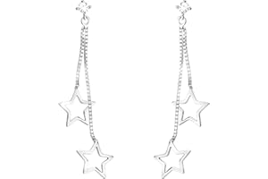 SOFIA MILANI - Boucles d'Oreilles pour Femme en Argent 925 - avec Pierre de Zircon - Boucle d'Oreille Pendantes en Forme d'Étoile