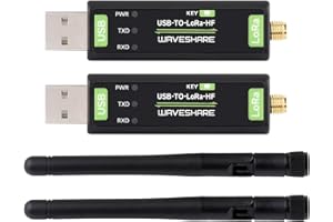 Waveshare USB-TO-LoRa-HF(2PCS), TCXO Crystal Oscillator, USB To LoRa Data Transfer Module, Based On SX1262, Suitable For Data Acquisition In Industry And Agriculture