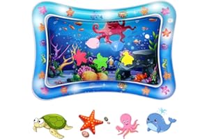 Aolso Nadmuchiwana mata wodna Tummy Time Nadmuchiwana mata do zabawy zabawki sensoryczne dla niemowląt i małych dzieci 3 6 9 miesięcy noworodka dziewczynki chłopcy, miękka i wygodna