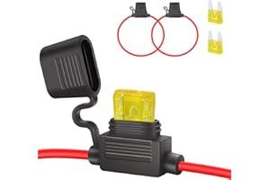 JatilEr Mini 2 Pcs 12v Blade Fuse Holder, Waterproof Copper Wire with 20A Fuse for Car/Truck/Motorcycle/Boat