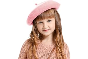 Winmany Béret pour Fille Couleur Unie Bonnet français Automne et Hiver Chapeau d'artiste en Laine
