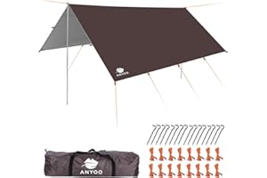 Anyoo Camping Tarp Shelter Lightweight Hammock Rain Fly Waterproof Durable Portable Compact for Fishing Beach Picnic
