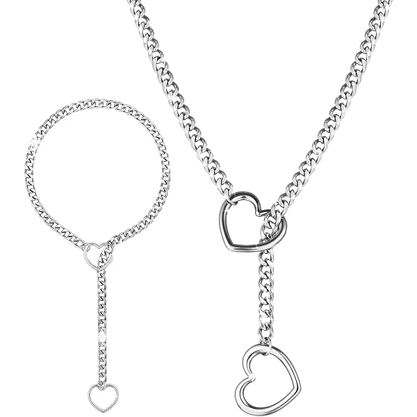 5912, Catena In Acciaio Inossidabile  Collana Con Cuore A Forma Di Cartone Animato Per Bambini Con Elsa E Biancaneve~p126142074