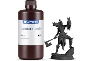 ANYCUBIC 3D Drucker Resin, UV 405nm Standard Rapid Photopolymer Resin, mit Hoher Genauigkeit und Schneller Aushärtung und Hervorragender Fließfähigkeit für den LCD DLP 3D Printer (Schwarz,1000g)