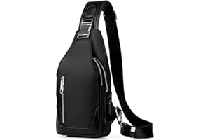 FANDARE Bolsa de Pecho Hombre Bolsa Deportiva de Hombro Bandoleras Cruzada con USB Bolsa de Mochila,Mochilas Pequeñas para Ciclismo,Acampada,Viaje Impermeable Poliéster