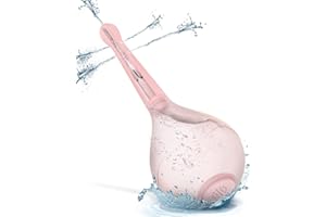 Poire de Lavement Intime, Poire à Lavement avec Clapet Anti-Retour, Douches avec Buse à 5 trous, Lavement Kit en Silicone Rose
