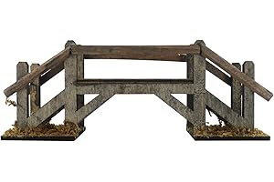 ‎FERRARI & ARRIGHETTI Ferrari & Arrighetti Brücke mit Geländer Fuer Krippe, Holz, braun, 15x5x6 Zentimeter