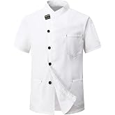 CoXuantion Chef Jacket Men Professional Chef Jacket Unisex Uniform Chef Jackets Short Sleeve Modern Fit Jacket Hotel Cafeteri