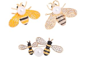 STILLWEN 3 Pezzi Spilla Ape, Spilla Donna, Spilla Perle e Strass, Spilla Insetti Carina, Spilla Animali, Set di Spilla Donna per Maglione, Sciarpa und Abbigliamento Decorare, Ideali per Donne