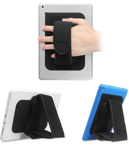 Lot De 4 Dragonnes Pour Liseuse/Tablette 4-7" - Sangle Élastique Anti-Chute, Fixation Par Clips Silicone - Noir - Compatible Kindle, Kobo, Fire, Etc. - 3