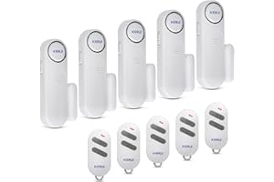 KERUI Détecteur ouverture Porte, Alarme de Porte et de Fenêtre-Système d'Alarme sans Abonnement avec 5 Alarmes de fenêtre, 5 Télécommandes, 3 Modes Alarme Maison sans Fil