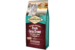 Carnilove FRE Carpe & Truite Stériliser Nourriture Déshydratée pour Chat 6 kg – 6000 g