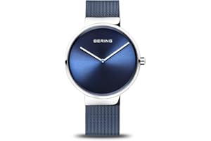 BERING Unisex Quarz Uhr | Armbanduhr 39 mm Edelstahlgehäuse und Zifferblatt | Milanaisearmband | Saphierglas | 5 ATM | 14539