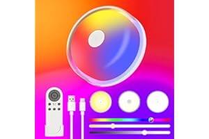 SHEDALED Rechargeable Shower Light, 15 Color Changing Bathroom Ceiling Light No Wiring, Mood Lights with Remote Dimmable, 2400mAh Battery Powered Night Light for Bathroom Closet Bedroom Livingroom, 1 Pack