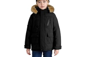 SEAUR Manteaux Enfant Garçon Parka d'hiver Automne Doudoune Chaud Veste Outdoor avec Capuche 5-14 ans