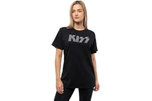 KISS T Shirt Diamante Classic Band Logo Nouveau Officiel Unisex Noir