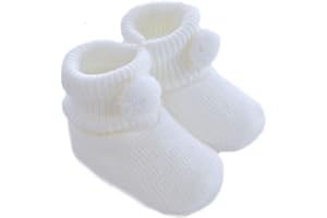 Mansuri Soft Touch Baby Boys Girls 1 Pair Pom Pom Baby Booties Newborn-3 Months Approx S408