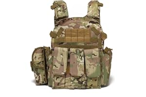 Peminkoo Chaleco táctico Armadura Corporal Portador de Placas de Caza Accesorios de Airsoft Combate Militar ejército Wargam molle