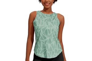 Weardear Damen Yoga Tanktops Ärmelloses Sportshirt Kleidung Fitness Running Workout Lauftop Geo-Druck Oberteile S-XXL