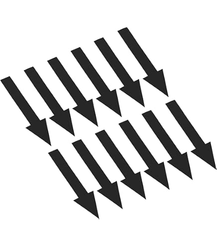 15 Feuilles Autocollants Flèche Directionnelle 8 Pouces - Panneau Sol Mur PVC Adhésif Amovible, Marquage Noir