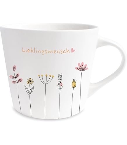 Personalisiert Tasse 'Hannah' Mit Painted Heart-Motiv – Weiß, Spülmaschinenfest, 200 Ml, Thermo-Transfer-Druck