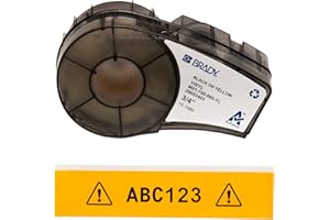 Brady Cinta de vinilo para impresoras de etiquetas M211 y M210 - Etiquetas adhesivas de vinilo-Negro sobre amarillo (19.05mm x 6.40m) - M21-750-595-YL