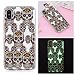 Produktbild Mokyo iPhone X Hülle,Stoßfest Luminous Bewirken Nacht Leuchtend Silikone Tasche mit [Frei Displayschutzfolie] Niedlich Muster Ultra Dünn Weiche TPU Gel Bumper Gummi Etui Handyhülle Anti Kratzer Kratzfeste Haut Zurück Schale Abdeckung für iPhone X - Schädel