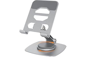 Euqvunn Base Estable Soporte Movil Mesa, Altura Ajustable Soporte para Tablet,Rotación Libre 360 ° Soporte Tableta Mesa,Phone Holder,Universal para Todos Los Teléfonos Y Tabletas Soportes