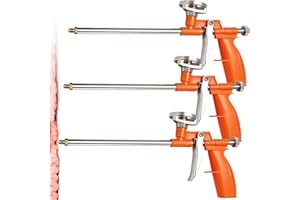 GOMETY - Pistola de espuma de poliuretano, 3 unidades, pistola dosificadora profesional con mango ergonómico de plástico, pistola de espuma de metal para bricolaje y profesional para sellar, sellar,