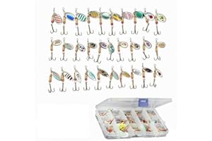 ZFYANSSEE 30pcs Fishing Lures Spinner Hard Bait Artificial Bait Tackle Fishing Wobblers Casting Spoon Trout Bass Salmon Pike Walleye Perch