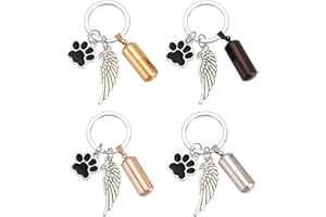 NBEADS 4 Pz 4 Colori Portachiavi con Urna per Gioielli per Cremazione di Animali Domestici, con Portachiavi in Ferro Diviso per Regalo con Ceneri Umane di Animali Domestici