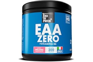 EAA Aminoacidi Essenziali Polvere 300g Gusto Melone Rock The Protein® • Matrice di 9 Amminoacidi Essenziali Intra Pre Post Workout, Recupero Muscolare • Aminoacidi Ramificati & Essential Amino