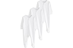 NEXT Nyfödda unisex 3-pack babypyjamas med dragkedja i 100% bomull