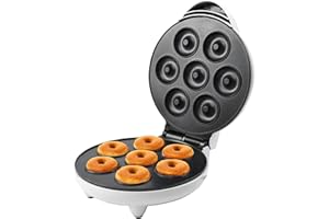 Firulab donas | Máquina para Hacer donas Desayuno 1200 W | Máquina para Hacer Donuts eléctrica Antiadherente 7 Agujeros para panadería casera, Tienda postres