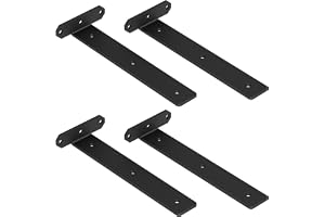 TESSTINA Hyllkonsol Osynlig 80kg Tung Last, Metall Svart 3,8cm Höjd för Hyllbräda,Väggmonterad, Hyllvinkel, Tung Konsol (25 c