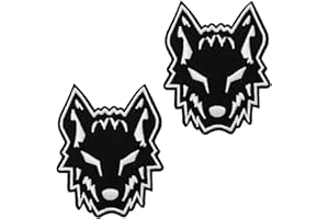 TUYATEZHI 2 Stück Der Schwarze Wolf Stickerei Abzeichen Patch Haken & Schleife Nylon Taktische Militär Patch Aufikation Lustig Persönlichkeit Kostüm Zubehör für Jacke Weste Kleidung Hut Rucksäcke Jean