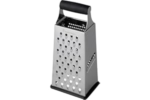 Stanley Rogers Grattugia Quadrata in Acciaio Inox - Grattugia Grossa, Fine, Raspa e Affettatrice - Perfetto per Formaggio, Parmigiano e Verdure - Fondo Antiscivolo - Circa 11,5 cm