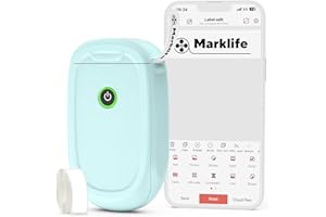 ‎MARKLIFE MARKLIFE P11 Selbstklebend Etikettiergerät Handgerät, Mini Bluetooth Beschriftungsgerät,Etikettiermaschinen für Zuhause Büro,Tragbarer Thermoetikettendrucker Kompatibel mit iOS Android